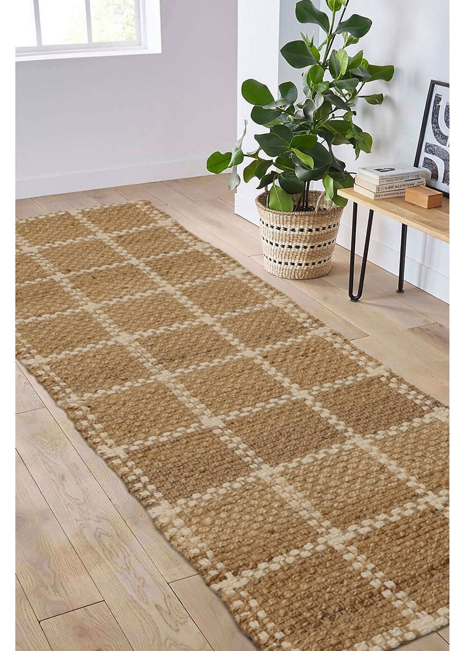Relay Jute Check Natural Beige Runner