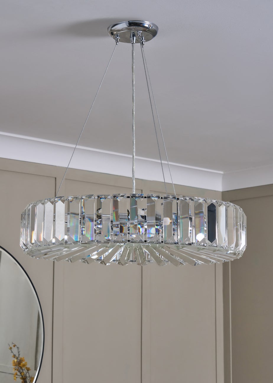 BHS Chrome Renee Crystal Pendant (35-115cm x 50cm)