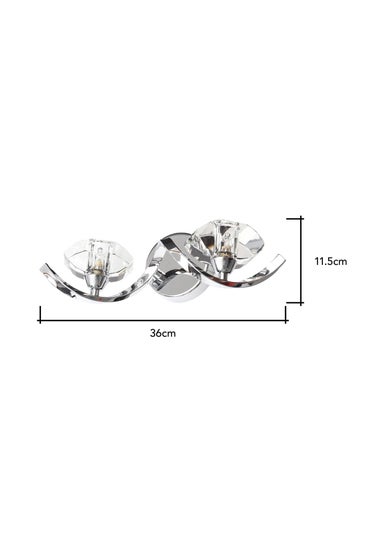 BHS Chrome Bella Twisted Wall 2 Light (12cm x 36cm)