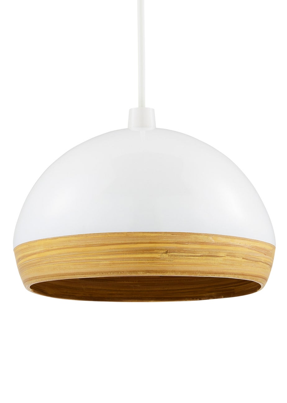 BHS White Bamboo Dome Easyfit Shade (19cm x 31cm)