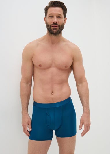 Premium Teal Microfibre Keyhole Boxers