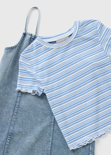 Girls Blue 2 in 1 Denim Dress (7-15yrs)