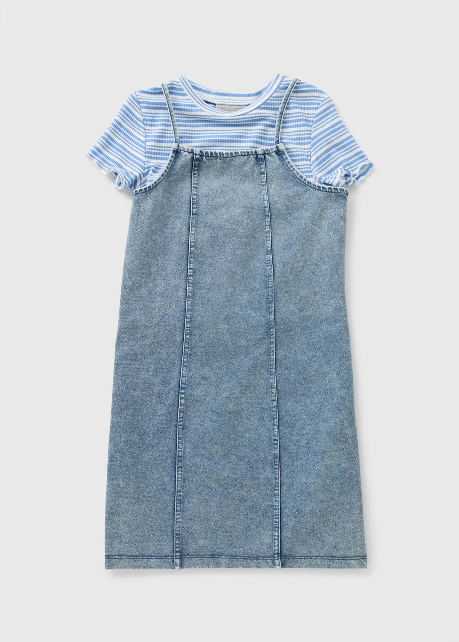 Girls Blue 2 in 1 Denim Dress (7-15yrs)