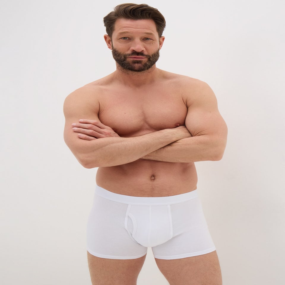 3 Pack White Keyhole Boxers
