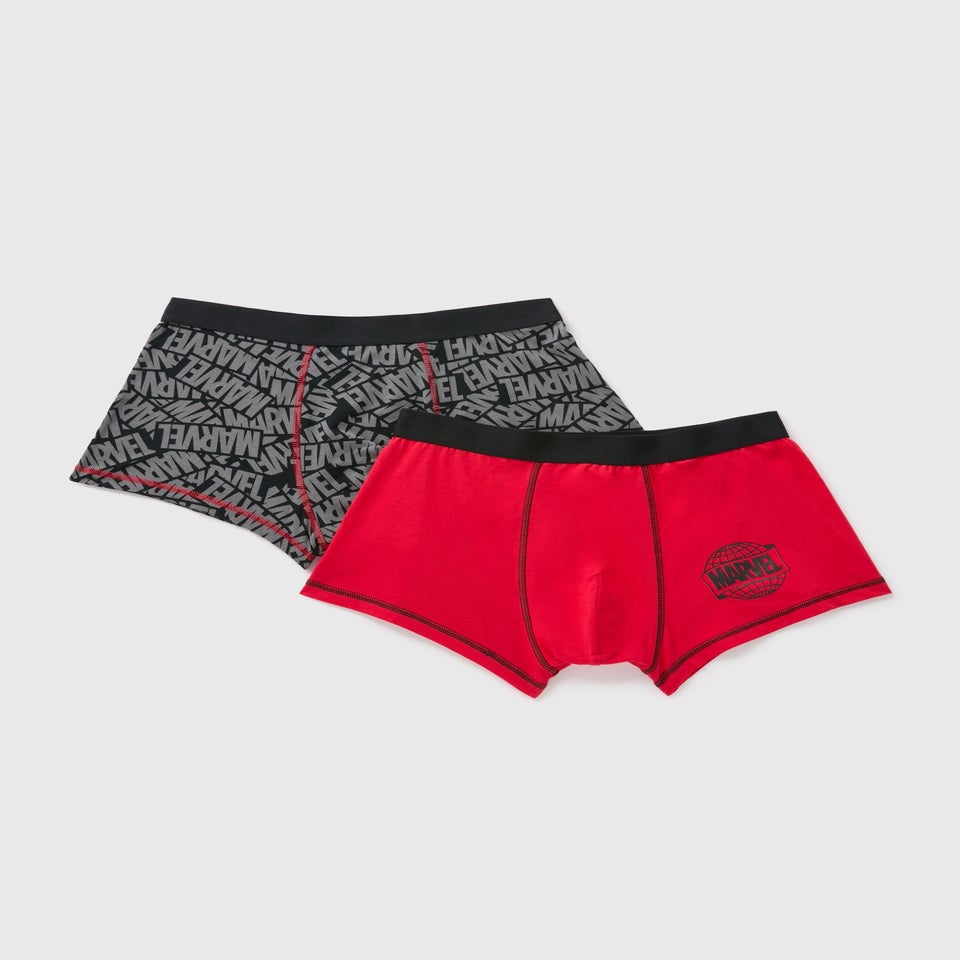 2 Pack Marvel Black Boxers