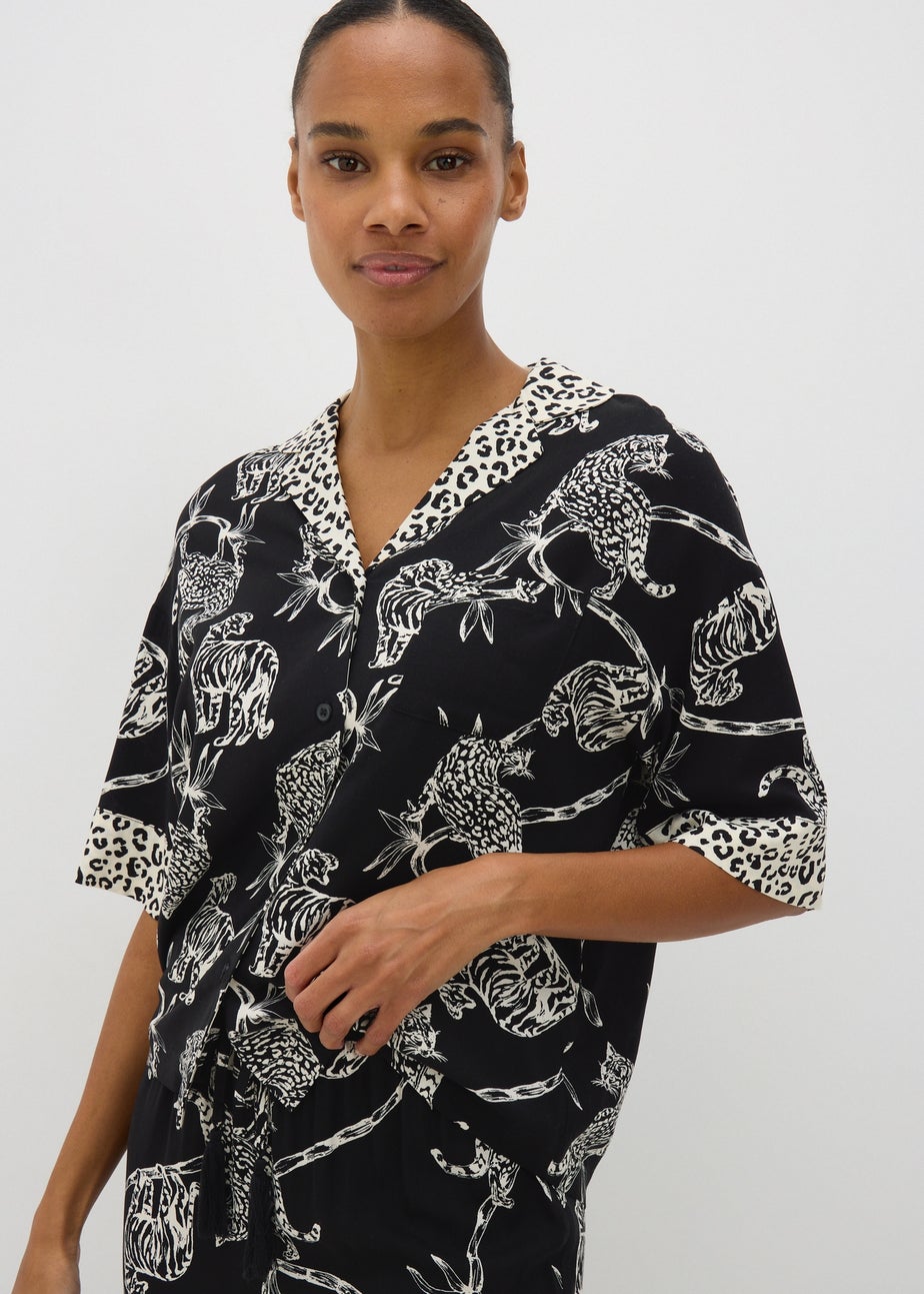 Black Animal Pyjama Set