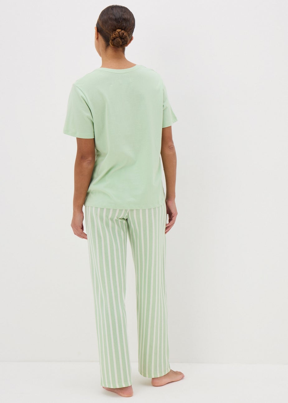 Sage Green Stripe Pyjama Bottoms