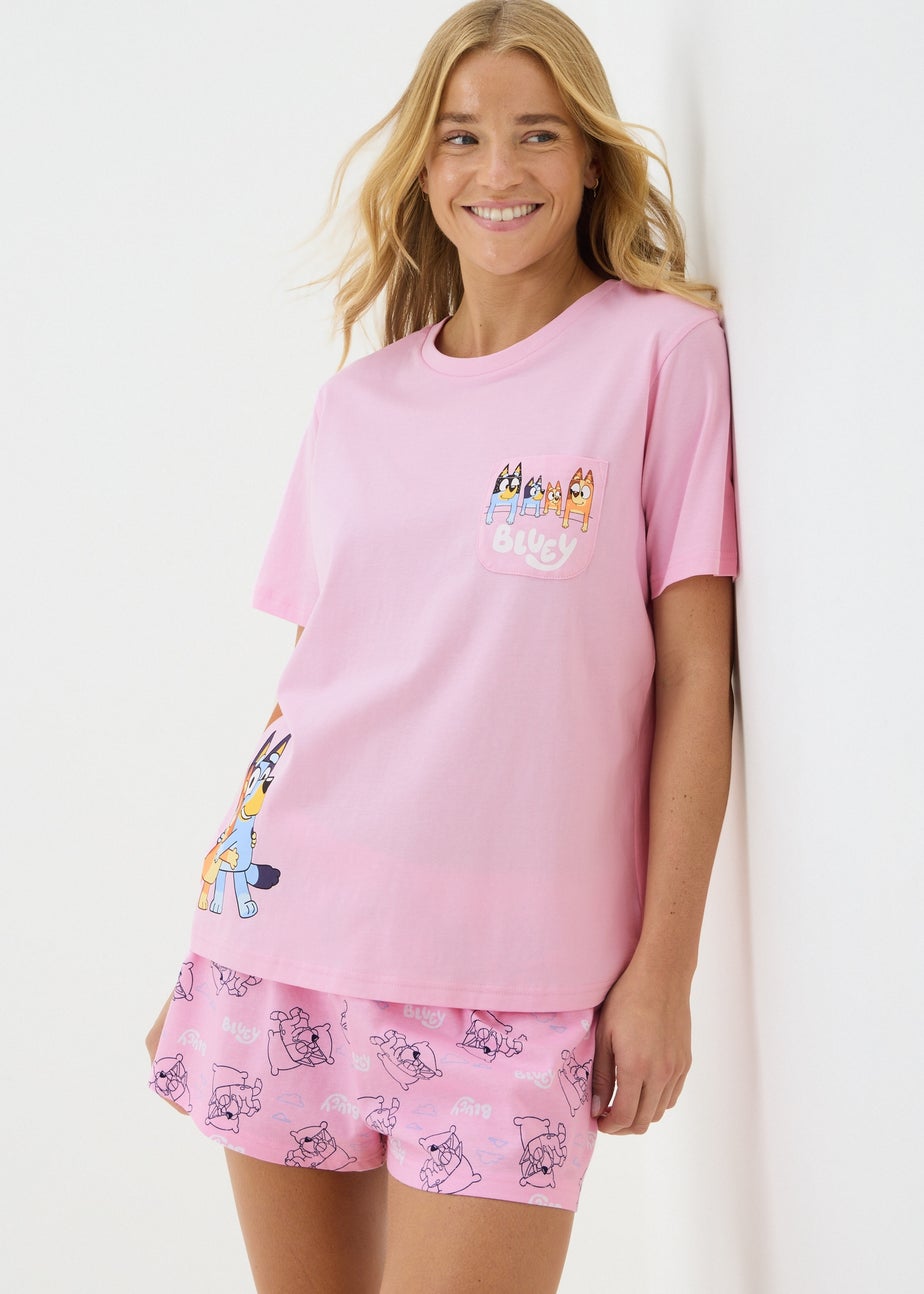 Bluey Pink Shorts Pyjama Set