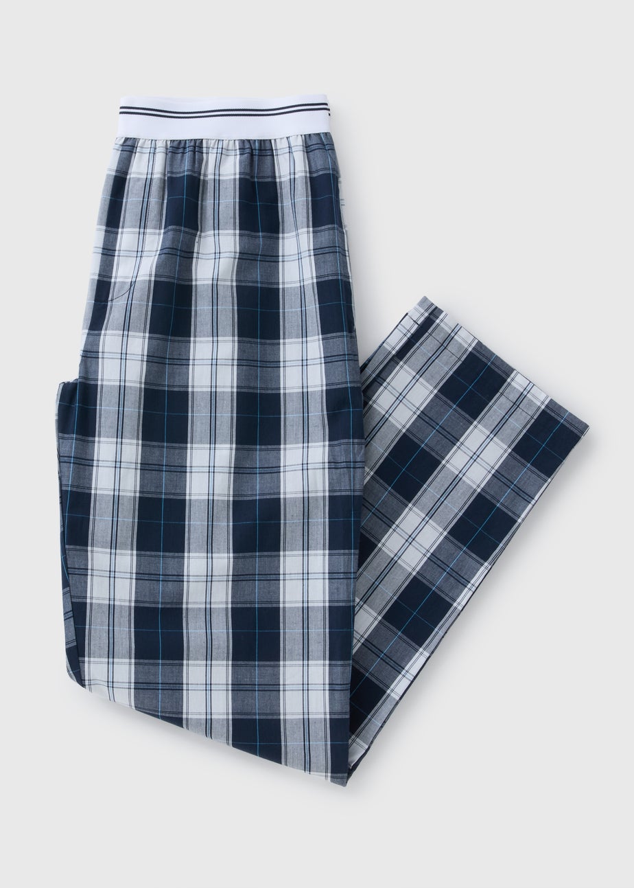 Navy Woven Check Pyjama Bottoms