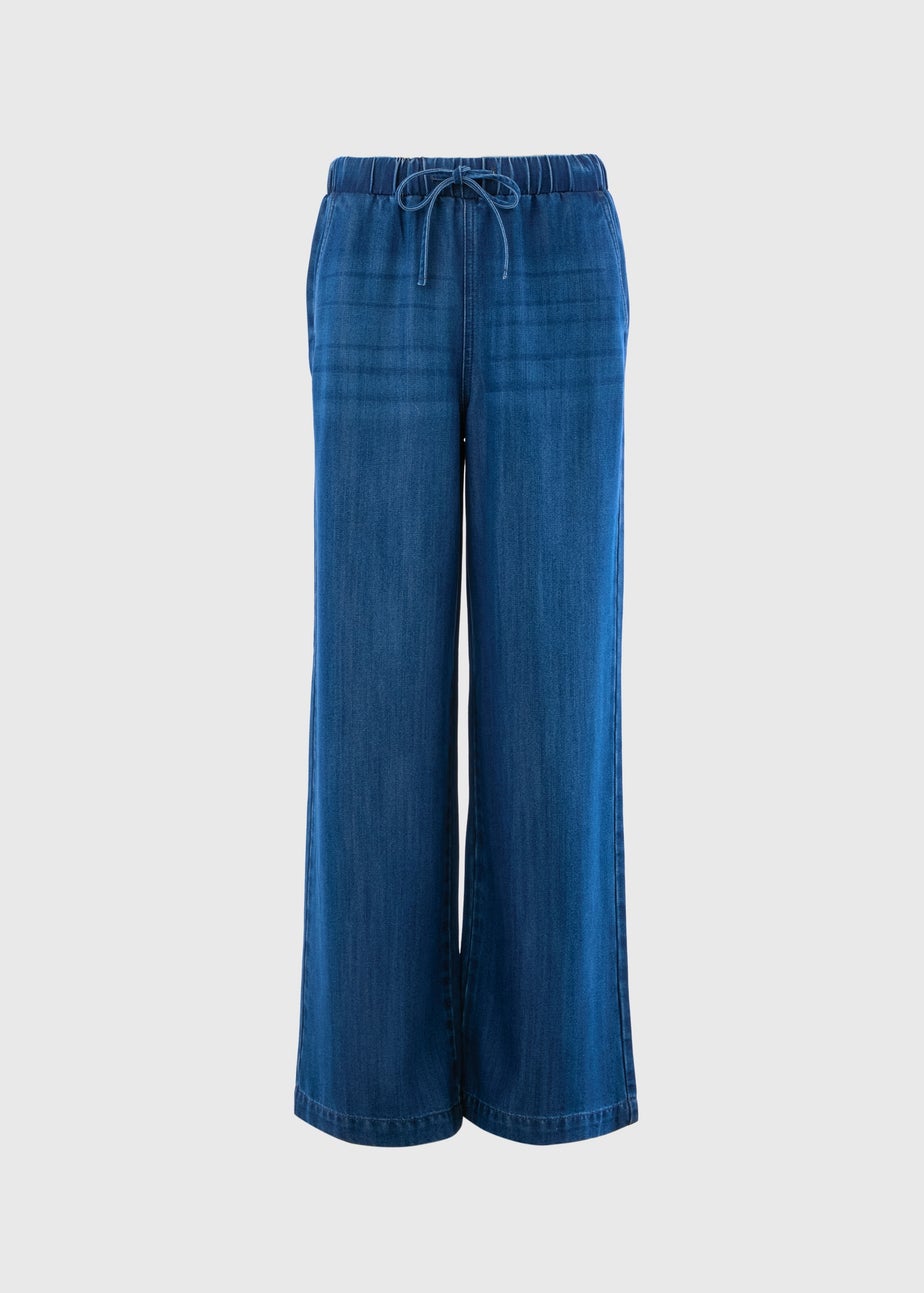 Dark Wash Comfort Fit Wide Leg Jeans