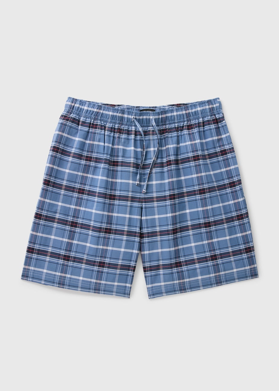 Blue Woven Check Pyjama Shorts
