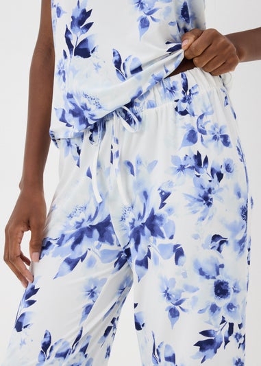 Blue Floral Long Pyjama Bottoms