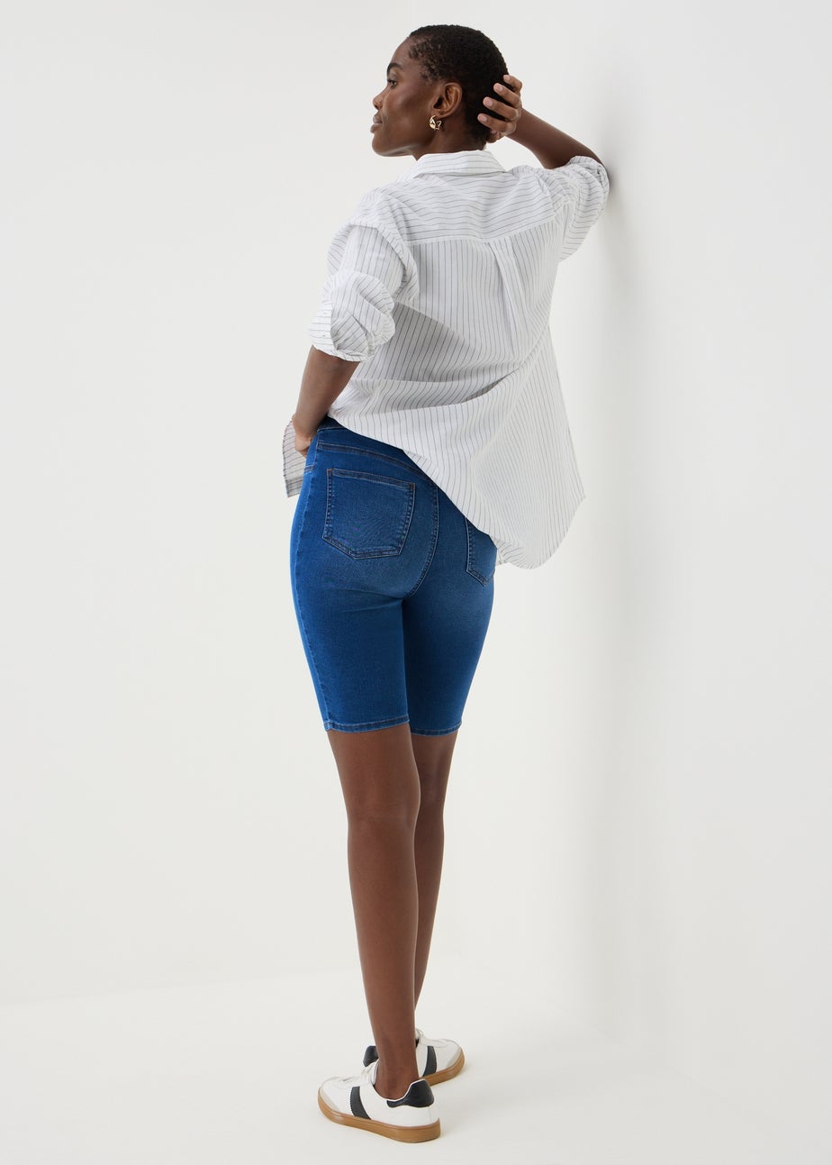 Blue Mid Wash Rosie Knee Length Shorts