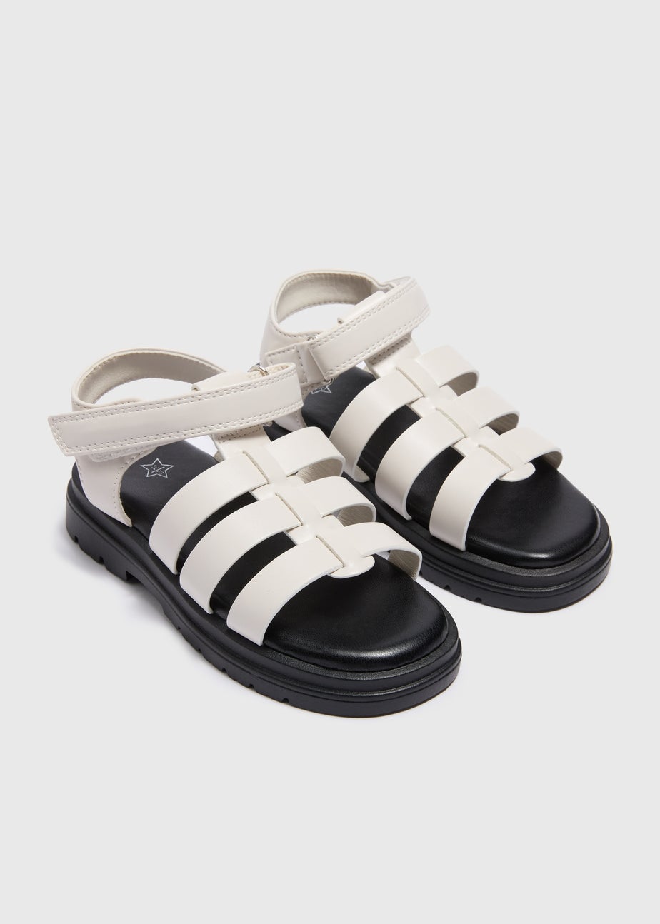 Girls Cream Chunky Sandals (Younger 10 - Older 5)