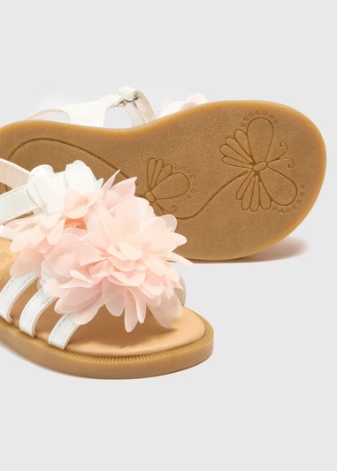 Girls Pink Flower Sandals (Younger 4-12)