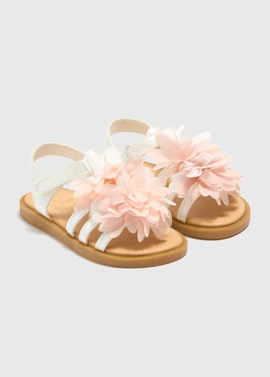 Girls Pink Flower Sandals (Younger 4-12)