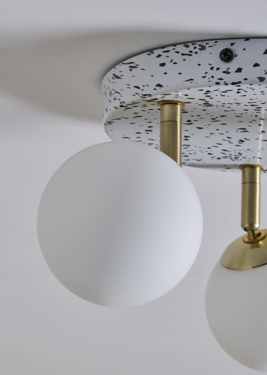 BHS Antique Brass Lott Terrazzo Opal Ball 3 Spotlight  (31cm x 36cm)