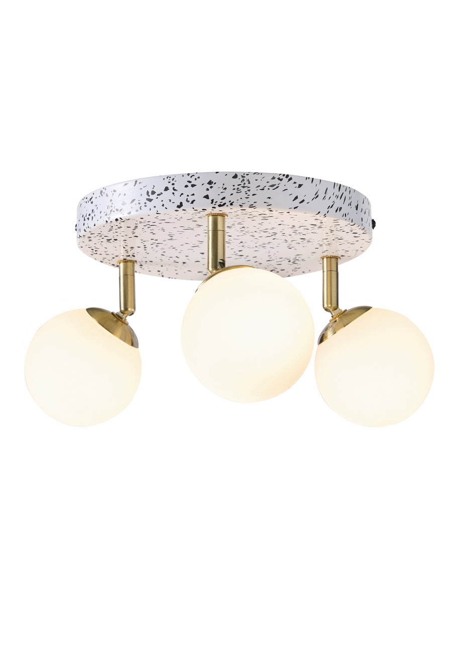 BHS Antique Brass Lott Terrazzo Opal Ball 3 Spotlight  (31cm x 36cm)