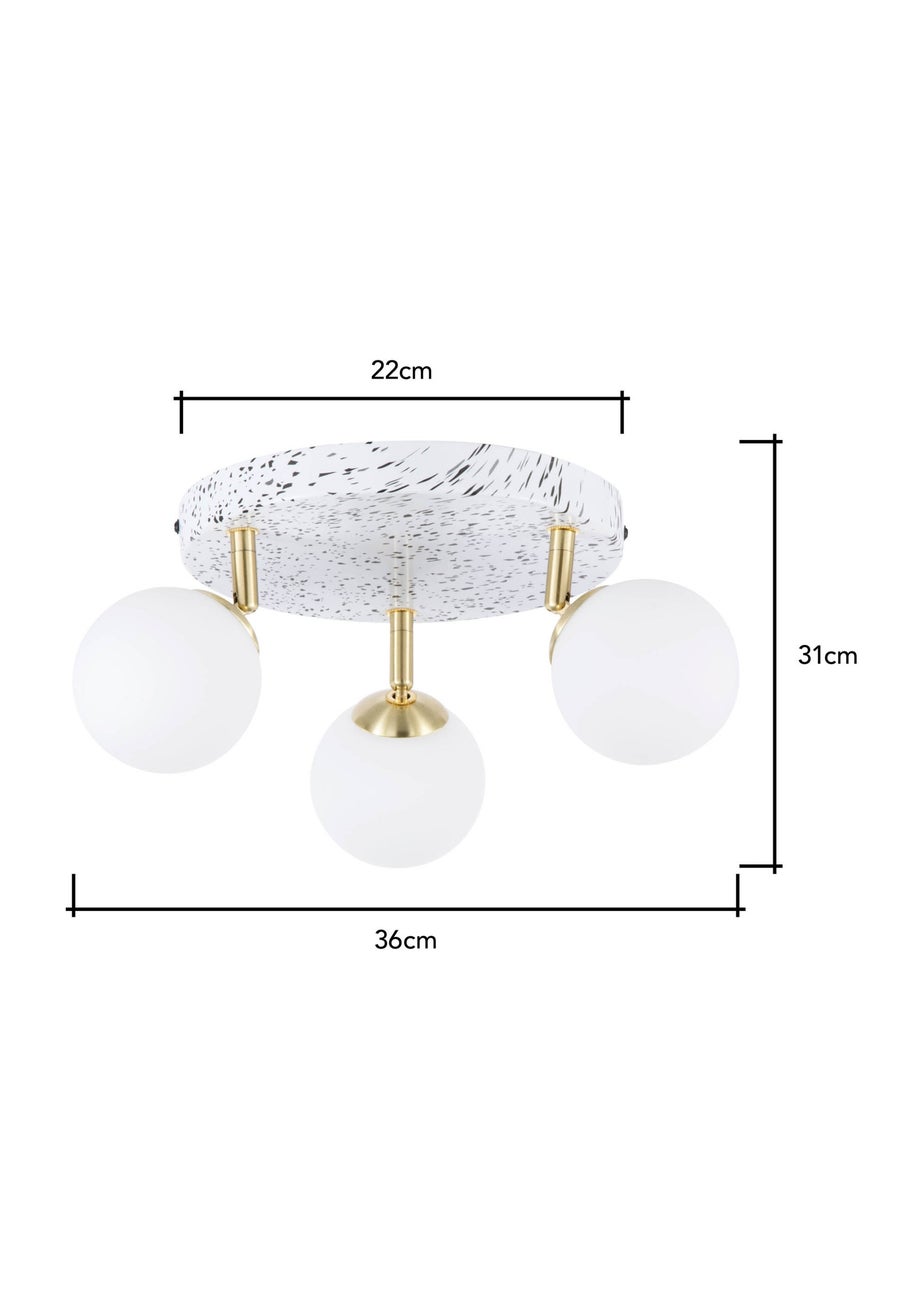 BHS Antique Brass Lott Terrazzo Opal Ball 3 Spotlight  (31cm x 36cm)