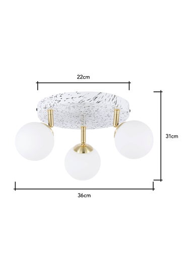 BHS Antique Brass Lott Terrazzo Opal Ball 3 Spotlight (31cm x 36cm)