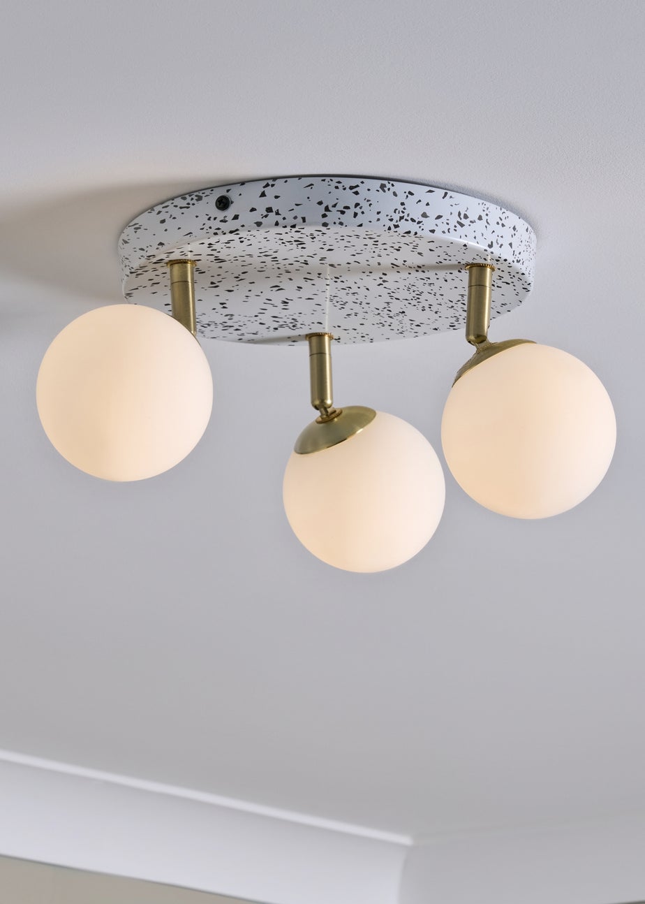 BHS Antique Brass Lott Terrazzo Opal Ball 3 Spotlight  (31cm x 36cm)
