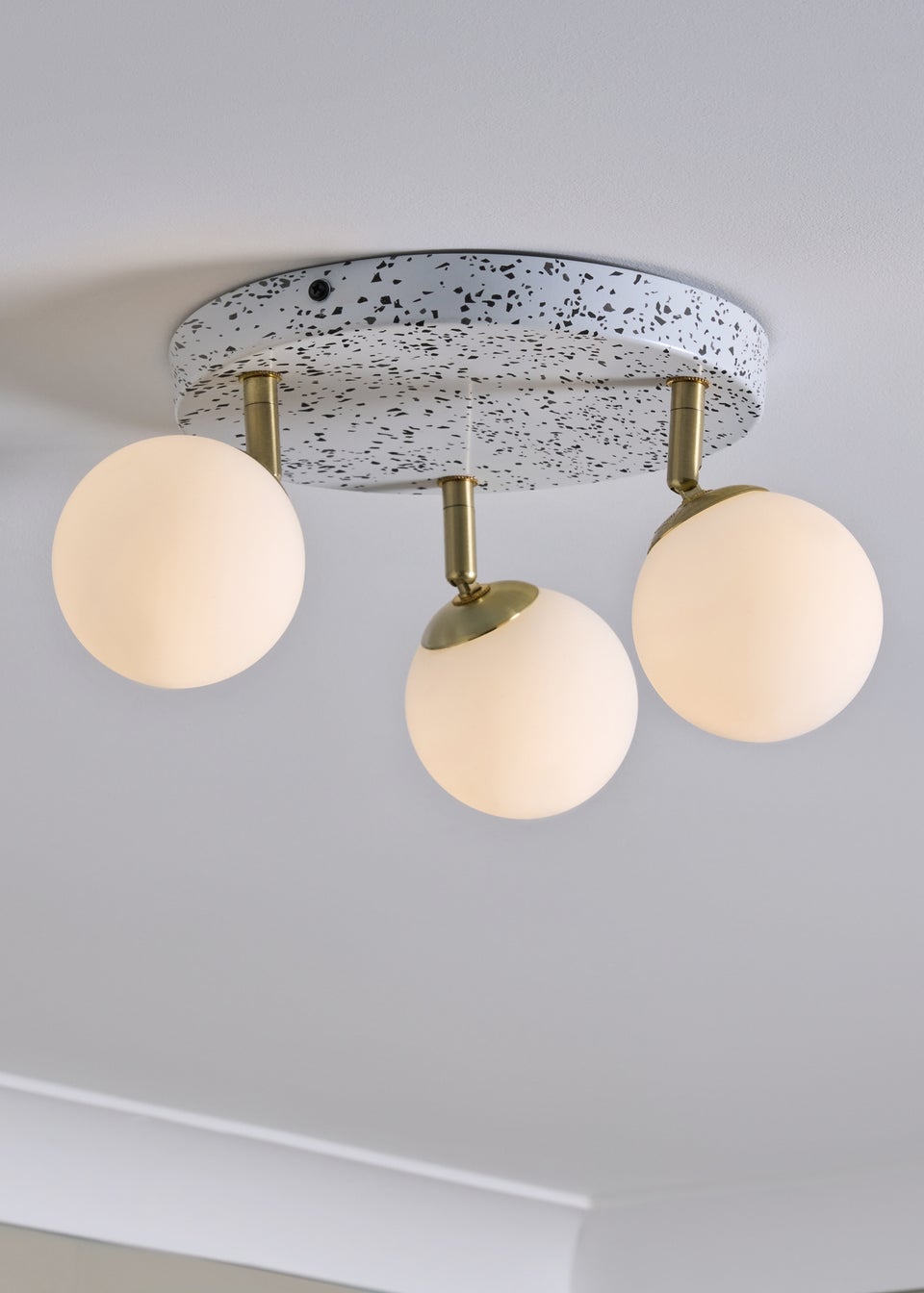 BHS Antique Brass Lott Terrazzo Opal Ball 3 Spotlight (31cm x 36cm)