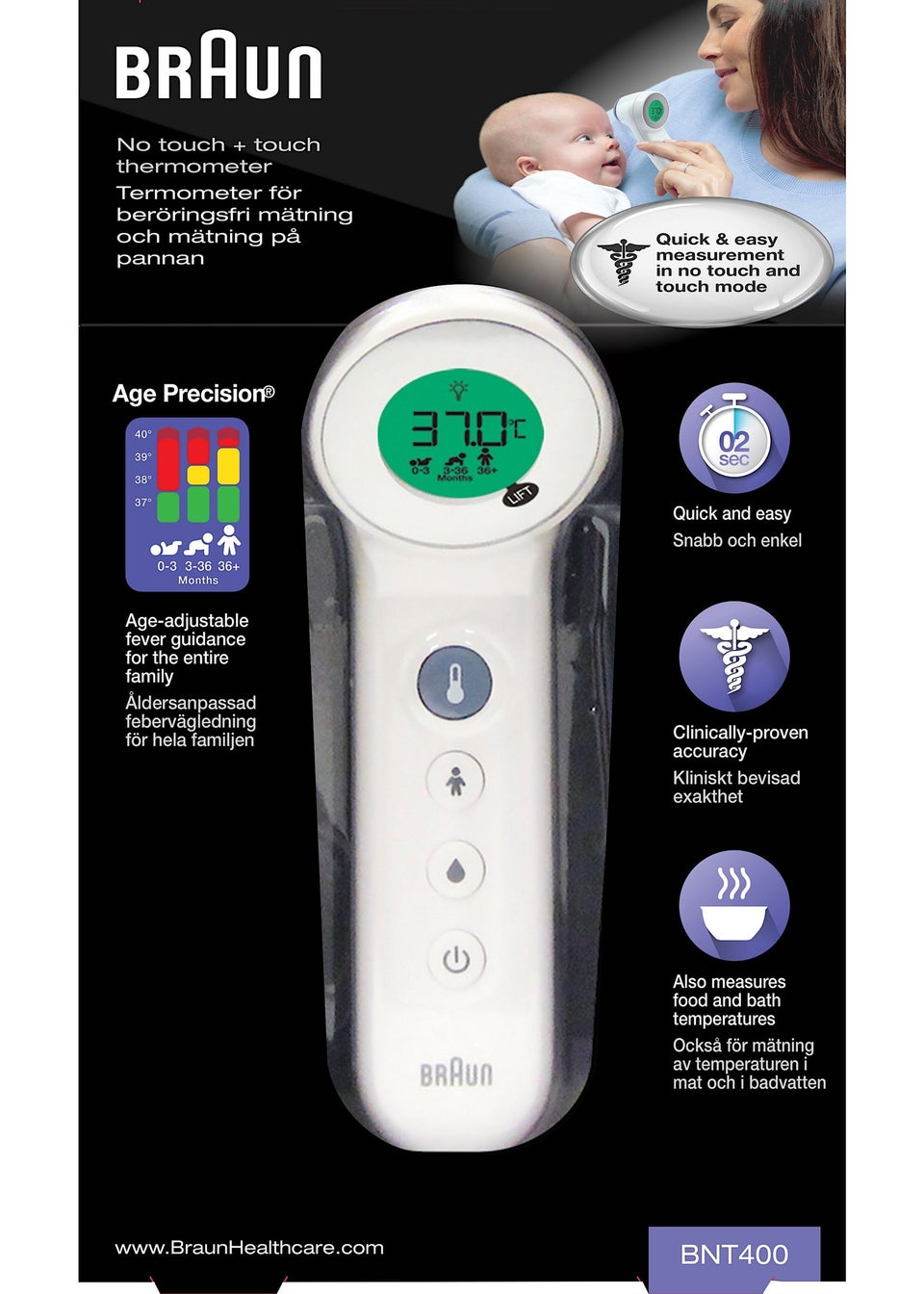 Braun No Touch Thermometer with Age Precision Technology