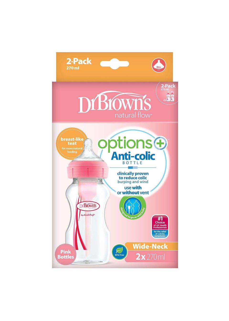 Dr Brown Pink Bottle FC 2 pcs (270 ML)