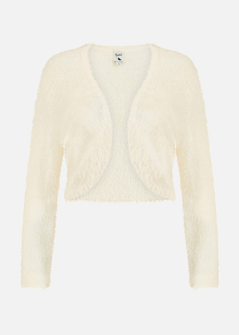 Yumi Ivory Eyelash Knit Bolero