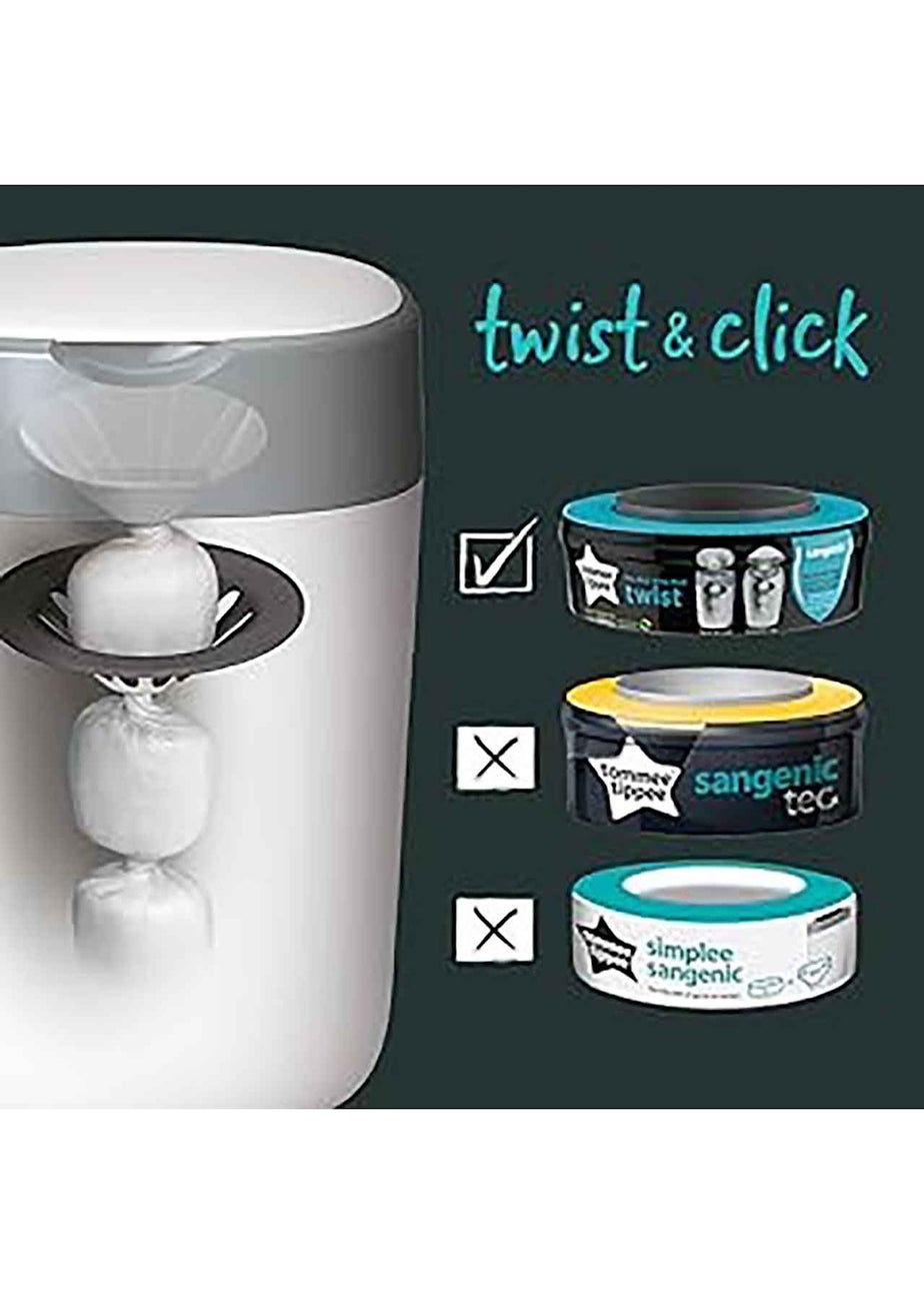 Tommee Tippee Twist & Click Nappy Bin White