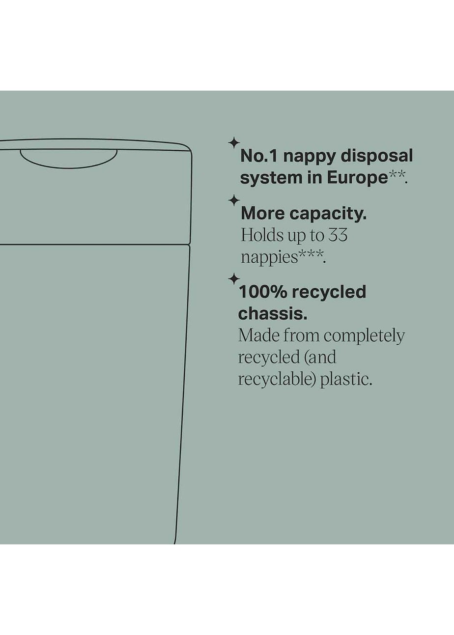 Tommee Tippee Twist & Click Nappy Bin White with x6 Cassettes