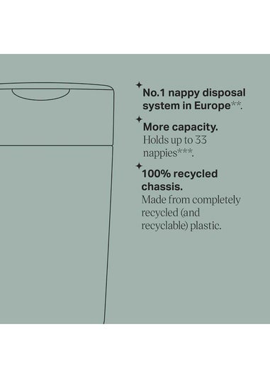 Tommee Tippee Twist & Click Nappy Bin White with x6 Cassettes