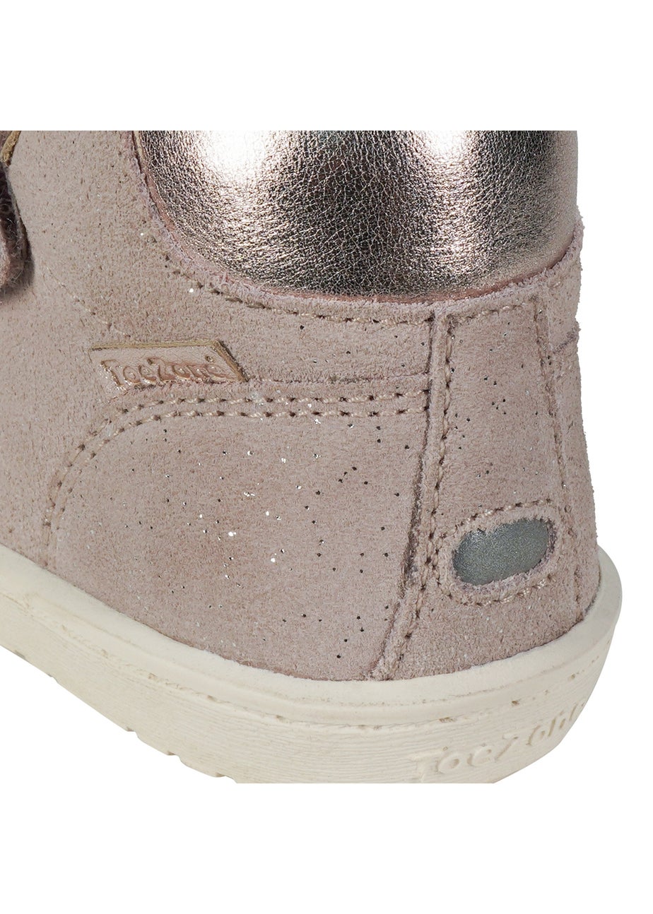 ToeZone Girls Pink Layla Shimmer Rip Tape Boot (Younger 4 - Younger 10)