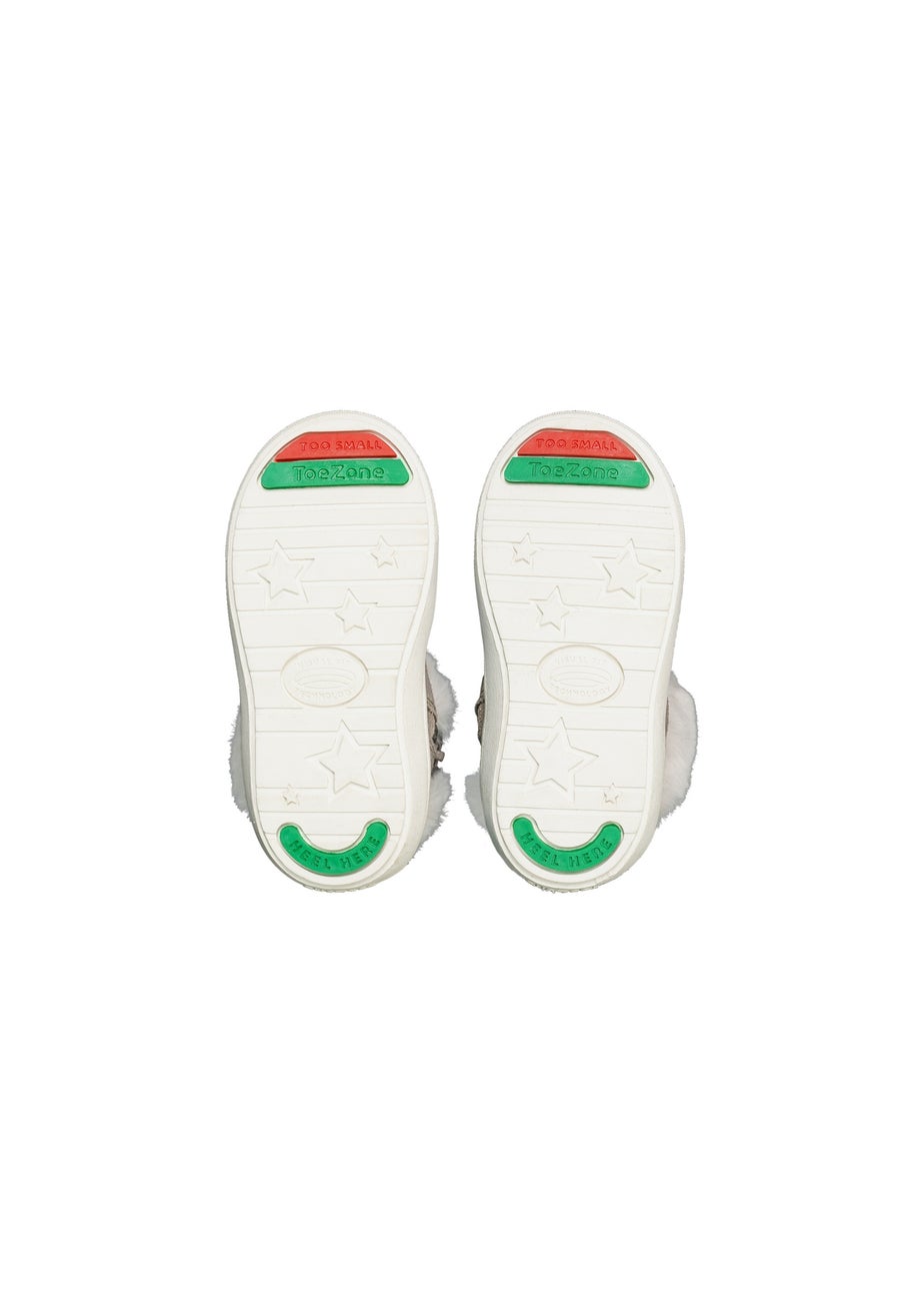 ToeZone Girls Brown Faith Suede Fur Boot (Younger 4 - Younger 10)