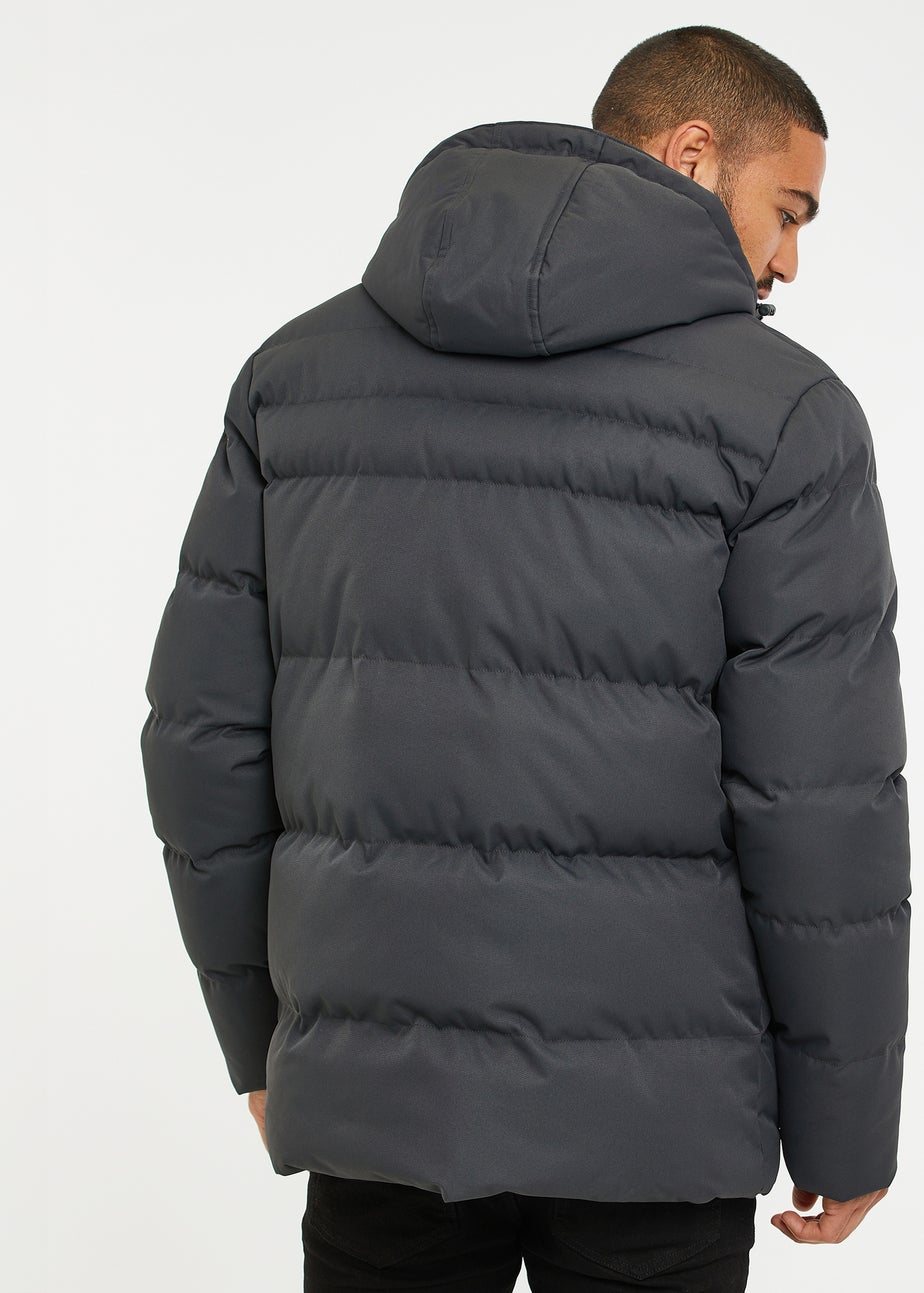 Threadbare Charcoal Showerproof Hooded Padded Jacket