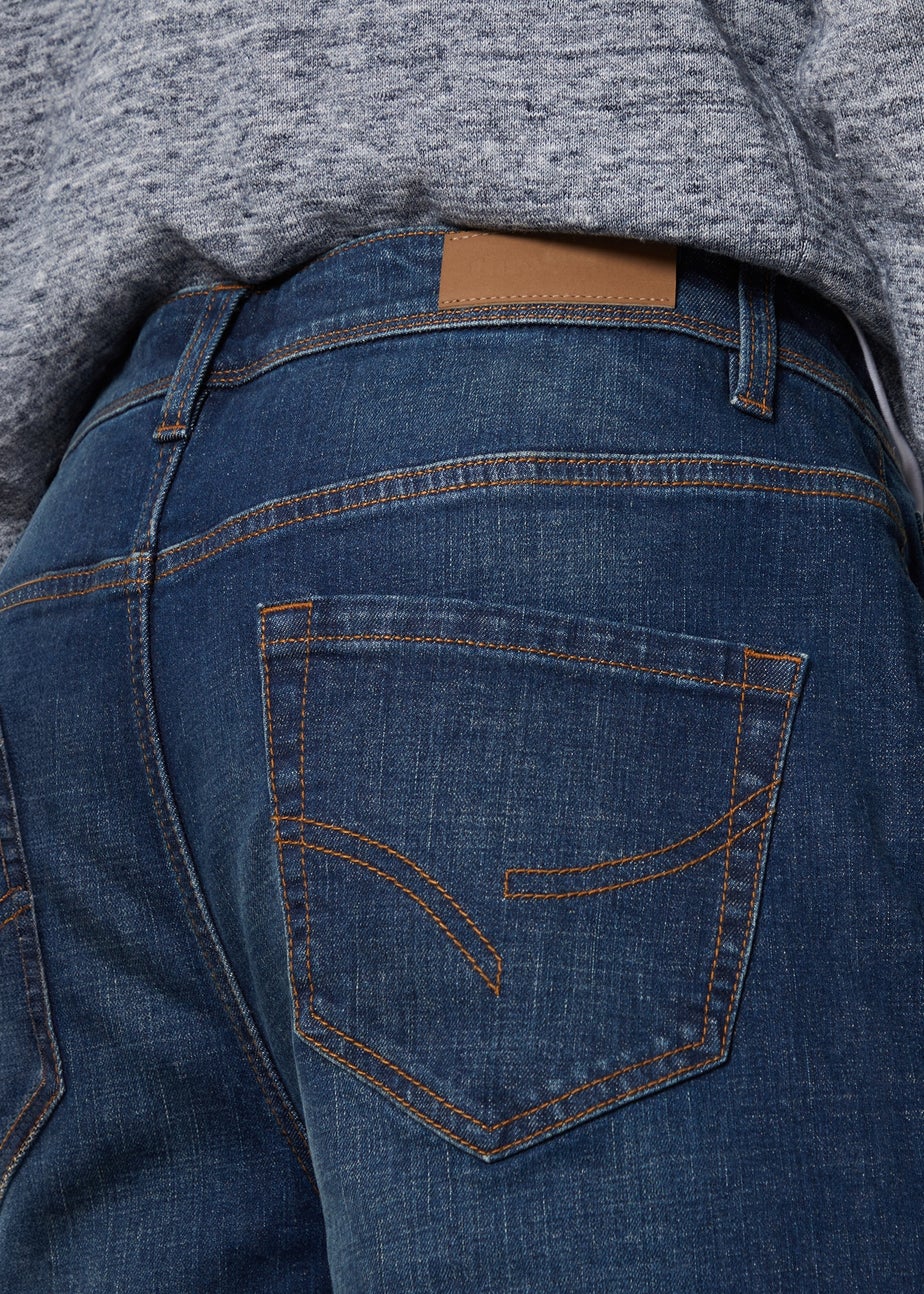 Threadbare Blue Straight Fit Jeans With Stretch