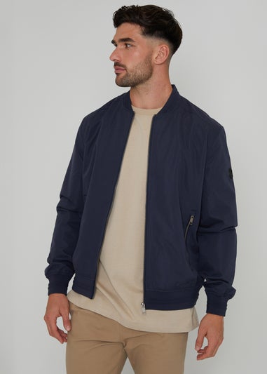 Threadbare Navy Showerproof Classic Bomber Jacket