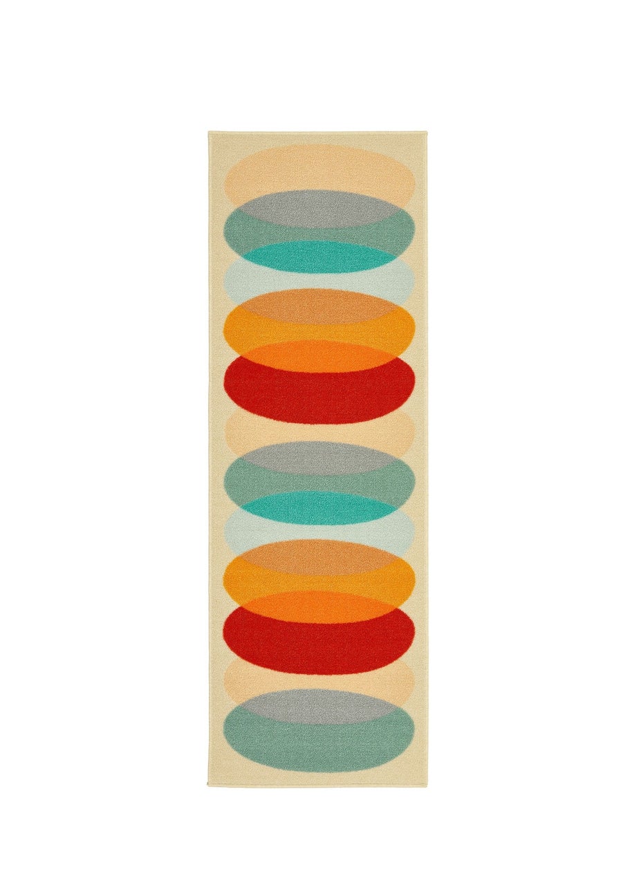 FloorMatters Printed Loop Retro Lead Washable Runner and Mat