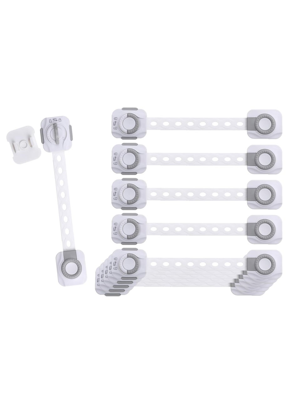 Dreambaby White Dial-It Multi-Purpose Strap Latches 10 pack