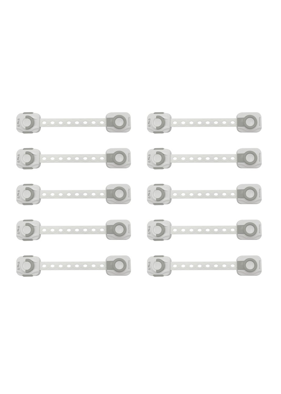 Dreambaby White Dial-It Multi-Purpose Strap Latches 10 pack