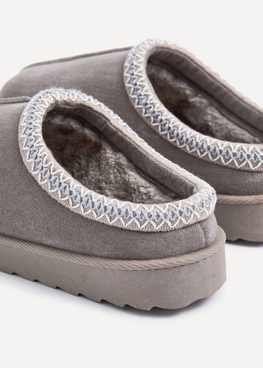 Linzi Tammy Ash Grey Faux Suede Slipper