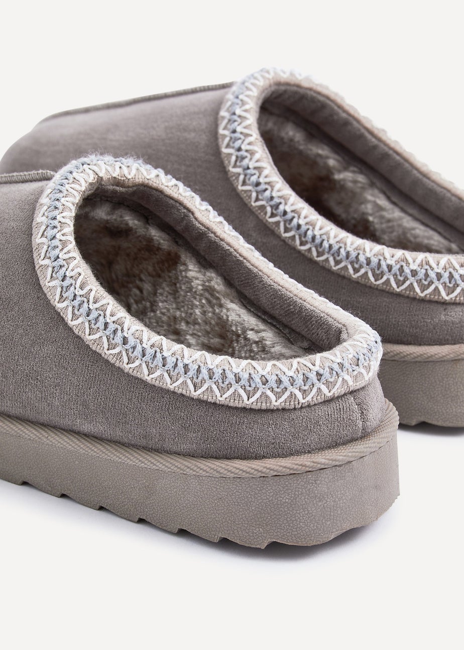 Linzi Tammy Ash Grey Faux Suede Slipper