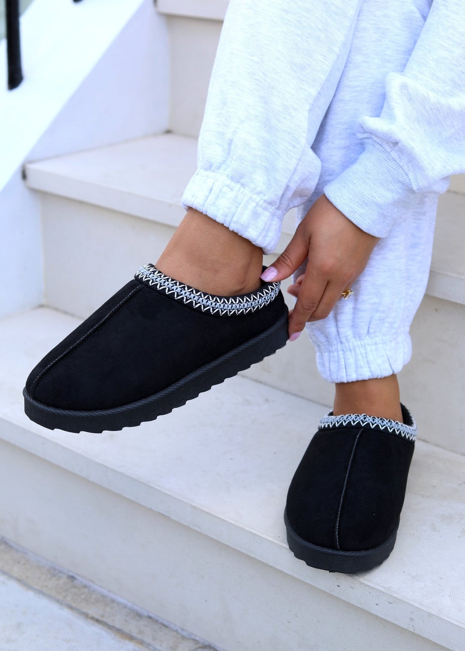 Linzi Tammy Black Suede Slipper