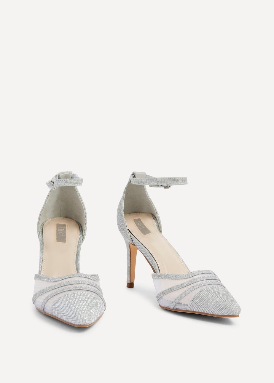 Linzi Serri Silver Glitter Mesh Court Heel