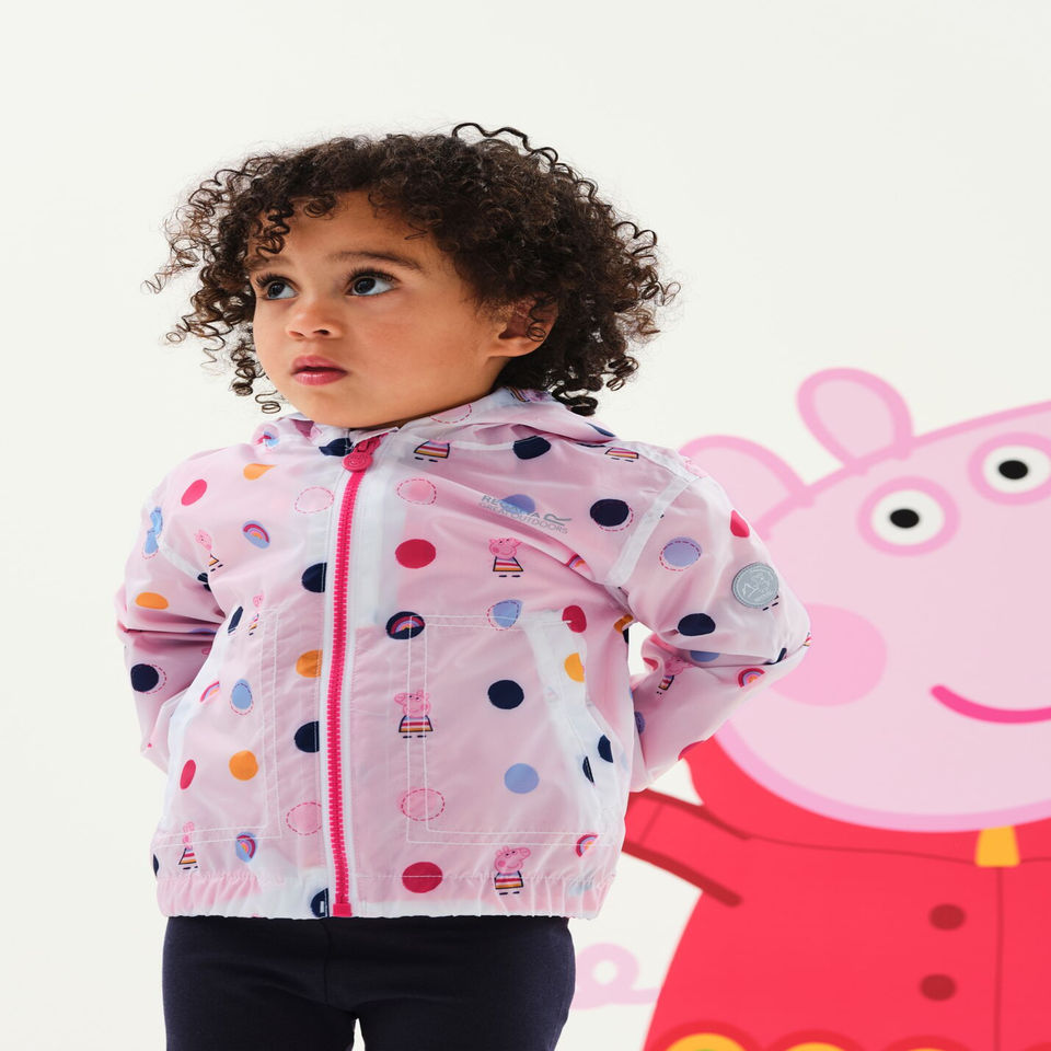 Regatta White/Pink Peppa Pig Muddy Puddle Jacket