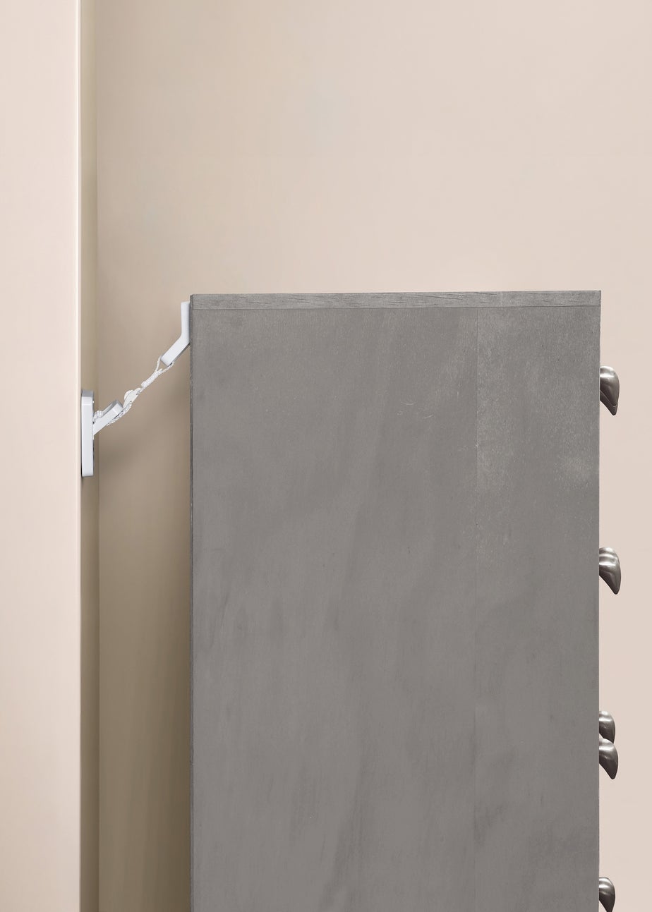 Dreambaby White Heavy Duty Hinged Furniture Anchors 4 pack