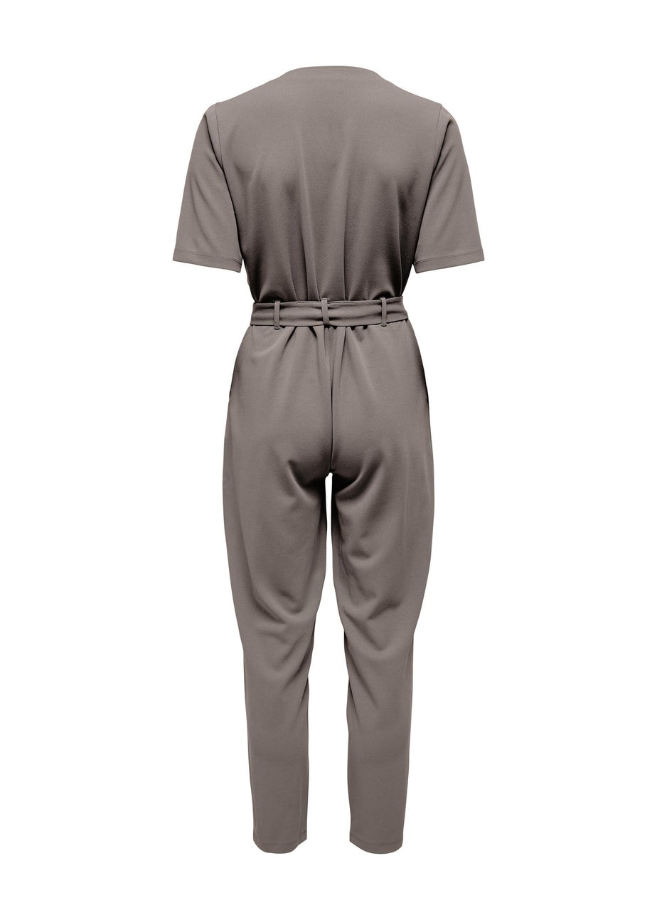 JDY Beige Honey Belted Jumpsuit