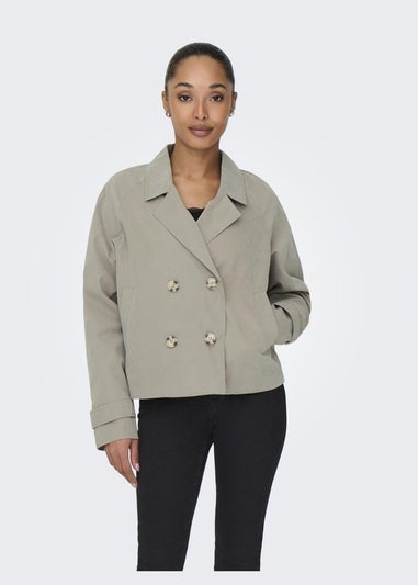 JDY Beige Cropped Trench Coat