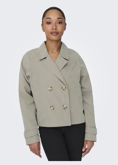 JDY Beige Cropped Trench Coat