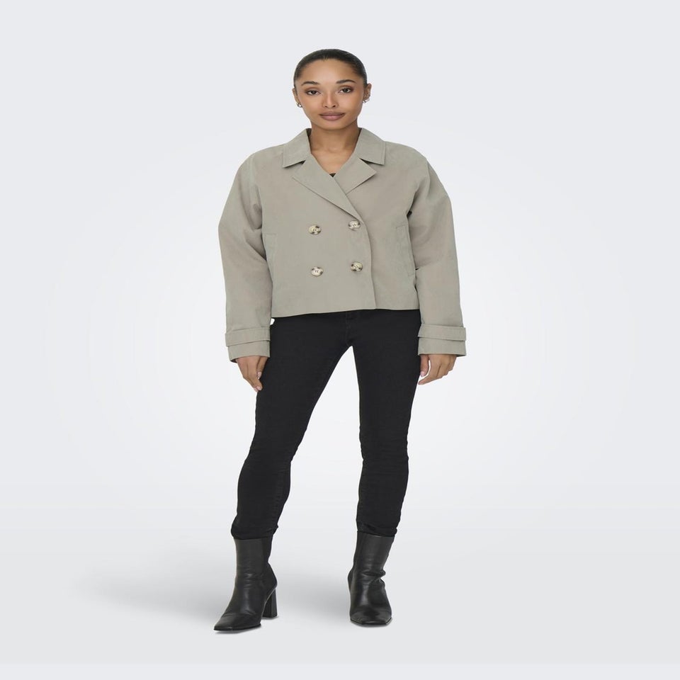 JDY Beige Cropped Trench Coat